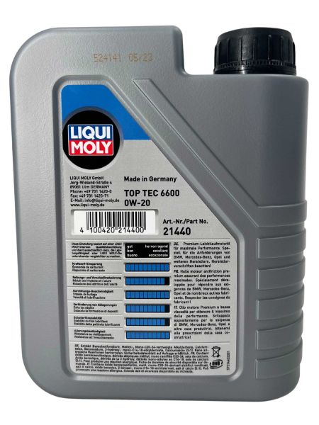 OLIO MOTORE LIQUI MOLY TOP TEC 6600 0W-20