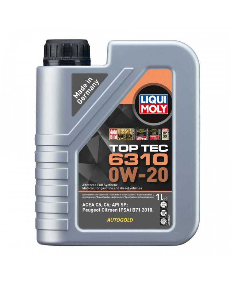 OLIO MOTORE LIQUI MOLY 0W-20 TOP TEC 6310 CITROEN  PEUGEOT ACEA C5 C6